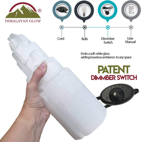 Selenite Crystal Lamp 20 cm| HIMALAYAN GLOW